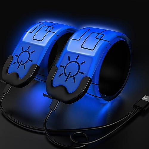 Todoxi LED-armband för löpning, 2-pack lampor för löpning, uppladdningsbara, reflekterande löparutrustning, lysande armband, hög synlighet, LED-armbandslampor, för joggare, cyklister, vandrare