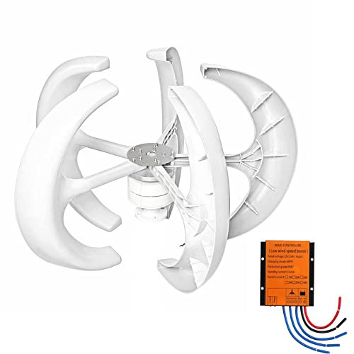 QAZNHODDS Wind Turbine Generator Power Kit 300W DC12V Lantern Vertical Axis Wind Turbines Generator for Home Farm Street Lamps Windmill,12V