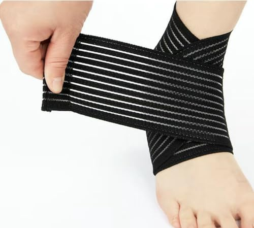 GUTEINTE Fascia Bendaggio Caviglia, Supporto per Caviglie Deboli, Slogature, Stabilizza i Legamenti, Allevia il Gonfiore del Dolore, Regolabile con Strappo, nero (1)