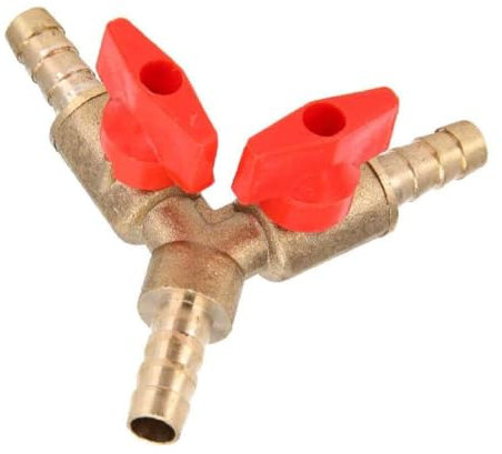 ZOKJSW 1 PCS Connettore per Tubo Flessibile Splitter valvola a Sfera in Ottone e Lega di Zinco T connettore per Tubo Flessibile per carpenteria Raccordo Aria Acqua Gas