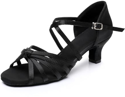 Rosefinch latinska dansskor för kvinnor professionella salsa tango cha cha ballroom övningsdansskor 5/7 cm klack, 2,5-6 tum, Svart 5 cm klack, 35.5 EU