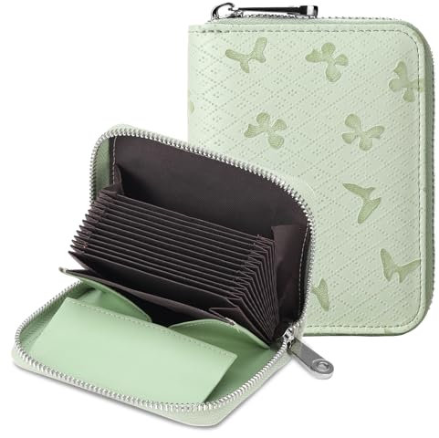SENDEFN Geldbörse Damen, Portemonnaie mit Reißverschluss und viele Fächer, Geldbeutel Leder, RFID-Schutz Kartenhalter mit vielen Fächern, klein und im Kurzformat Brieftasche Für Frauen