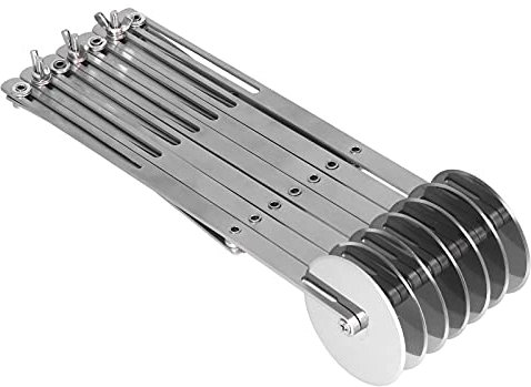 Tagliapasta Multi-Rotella Regolabile per Impasti, Biscotti, Pasticceria, Pizza e Torte, Robusta Spezzatrice in Acciaio Inossidabile con Dispositivo di Bloccaggio, Strumenti di