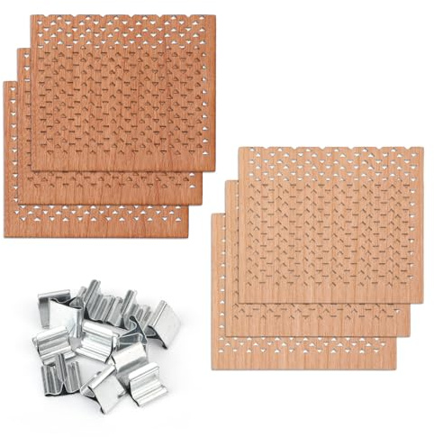 6pz Stoppini per Candele in Legno, 6x7cm Stoppini Legno Fabbricazione Candele con 12pz Basi Design a Triangolo Cavo Stoppini Candele Legno Perfette Forniture Fabbricazione Candele Fai da Te