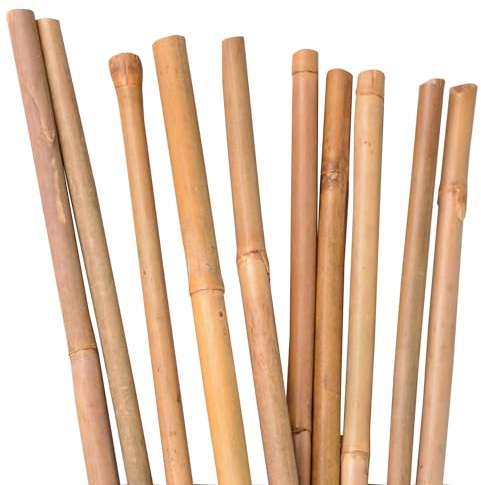 UNUS Bambusstäbe 50 Stück, Rankstäbe Bambus 105cm, naturfarbend, Ø8-10mm