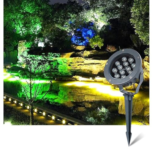 Foco LED para exteriores - Proyector de reflector RGB con iluminación LED para patio de jardín de villa, AC85-265V IP65 para exteriores, cabezal giratorio de 180 ° a prueba de agua(36W(AC85-265V))