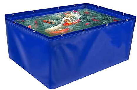 Aquarium-Poolteich, großer oberirdischer Fischteich, 0,45 mm strapazierfähige Plane, Wasserspeicherpool mit Ablassventil, PVC-Plane für Teiche, Fischtanks, Koi, Goldfische, Fischteich im Fre