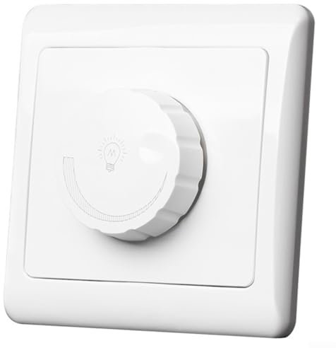 KXAOXGRC LED Light Dimmer Switch， Light Switch Dimmable 1-Gang 1-Way For Dimmable LED Lights Incandescent Bulbs Dimmer Switch For Home, Office(White)
