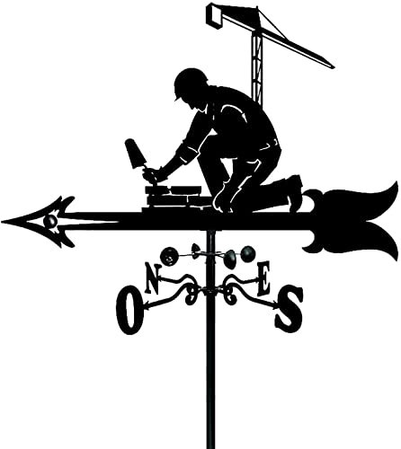 Sculptures créatives de maçon, Outil de Mesure de girouette, indicateur de Direction de girouette en Acier Inoxydable pour Ornement de Jardin, Patio, Cour
