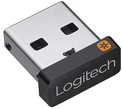 Logitech USB Unifying Receiver, 2.4 GHz Wireless Technology, USB Plug Compatible with all Logitech Unifying Devices like Wireless Mouse and Keyboard, PC / Mac / Laptop - Black (Renewed)