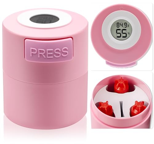 Pretty memory Eyelash Glue Storage Container with Thermometer, Lash Glue Holder Eyelash Extensions Adhesive Jar Stand Sealed Lash Extension Supplies, Pink