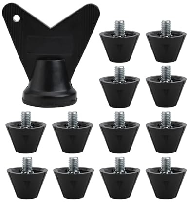 UALXPAO Ersatz-Fußballstollen 12 Stück Fußballschuhspikes for Kunstrasen, Fußballschuhe, Stollen for festen Untergrund, stabil, M5-Gewindeschraube, rutschfest, Ersatzstollen(13.0mm)