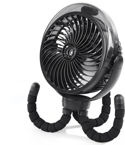 Portable Pet Misting Fan with 4000mAh Battery & Flexible Tripod - Quiet Fan for Dog Crates, Cat Kennels, Pet Strollers, Home, Car and Travel Use