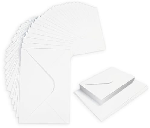 Weißer Umschlag Bunte Faltkarten mit Briefumschlagen, kreative Klappkarten 15 * 10 cm zum Gestalten, Beschriften, Einladungskarten