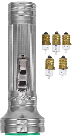 BELLIFFY Torcia Elettrica Vintage Anni 80 in Ferro, Torcia da Palco Portatile con 5 Lampadine, Luce Didattica Regolabile, Accessorio per Oggetti di Scena Teatrali e Fotografia Vintage