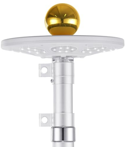 Garvee Solar Powered Flag Pole Light, Solar Flag Pole Light with 136 LED Dusk to Dawn Lighting for 4.5m-7.5m Flagpoles, 2-Mode Brightness & Auto On/Off, IP65 Weatherproof Outdoor Camping Lamp