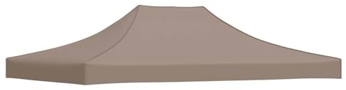 HOMELEN Party Tent Roof Replacement 4.5x3m Taupe 270g/m² 600D Oxford PVC Coated Waterproof UV Resistant Outdoor Marquee Top Cover for Garden Parties Events Camping Festivals and Gatherings