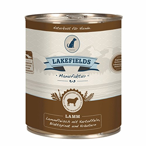 Lakefields MANUFAKTUR Nassfutter MENÜ LAMM 60% Fleischanteil für Hunde 12x800g