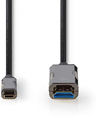 Nedis G6410BK201 Cable Usb Tipo C/Hdmi, Negro, 20.0 m