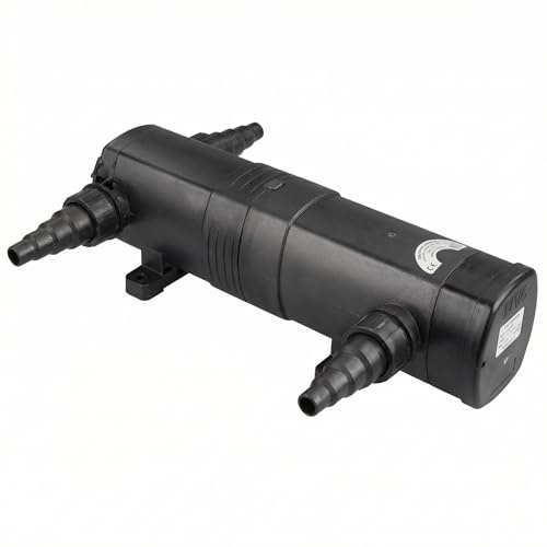 Pondlife Clearlife Pro UVC-Teichklärer, 24 W Durchfluss-Vorklärgerät, bis 36.000 l ohne Fisch/18.000 l mit Fisch, max. 4.500 l/h, Stufentülle 19/25/32 mm, Kabel 5 m