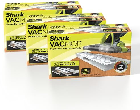 Shark VMP30 VACMOP Einweg-Staubsauger-und Wischmopp-Pad für Hartböden 30 Counts, weiß, Vinyl, (Pack of 1)