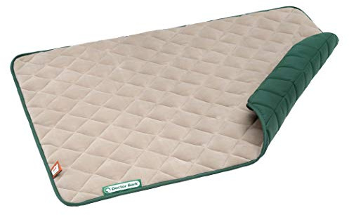 Doctor Bark Hundedecke Fleece Wendedecke - Flauschige, robuste Hundematte für größere Hunde. waschbar bis 95°C - hochwertige Indoor/Outdoor Liegedecke (L - 100x80 cm, Beige/Grün)
