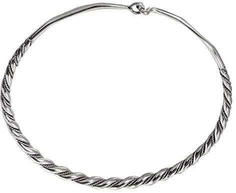 Windalf 925 Sterlingsilber Halsreif für Herren – Gedrehter Silber Torques mit Verschluss – Zeitloser Männerschmuck