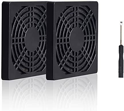 ELUTENG 80mm Fan Filter 2 Pack Ventilation Grill Cover IP40 Dustproof Cool Computer Ventilator Guard with Screwdrivers Dust Filter Kit for 8cm Cooling Fan Compatible for 80x80 Case Fan USB Cooling Fan