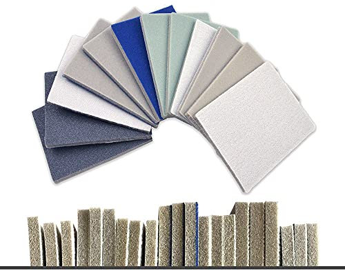 40 pezzi di carta vetrata in spugna bagnata a secco lucidatura abrasiva in fibra di vetro stampaggio di plastica strumenti abrasivi impermeabili carte abrasivi spugna, 12 pezzi
