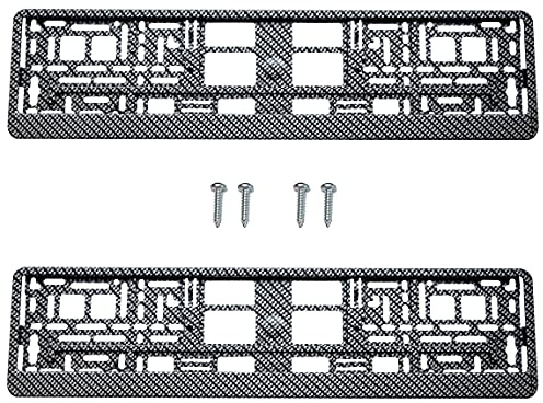 2 x 3D-Kennzeichenhalter aus Carbon, Premium-Qualität, für Nummernschilder, Rahmen