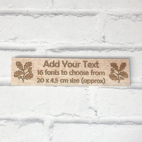 Cutncraft Designs Personalised wooden plaque/sign bespoke childs bedroom door/custom text - Oak Leaves