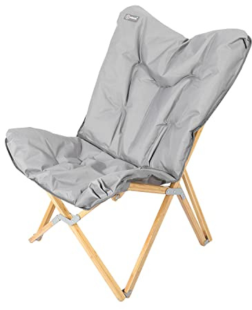 HOMECALL Folding Garden Chair Bamboo Tube Cationic Polyester with Cushion