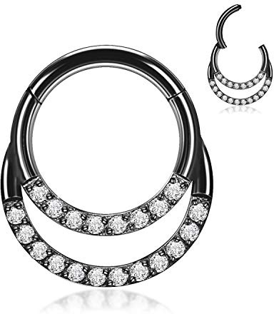 hengkaixuan 16G Nasenringe Hoop 316L Segment Helix Knorpel Rook Ohrringe Hoop Septum Clicker Ring Daith Piercing 6mm 7mm 8mm 10mm