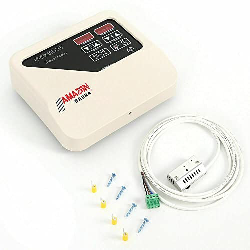 ROMYIX Sauna External Controller White LCD Digital Sauna Control Unit with Temperature Control Energy Saving Design for 3-9KW Sauna Heater