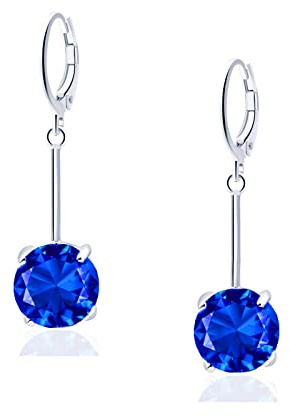 VONSSY Edelstein Tropfen Ohrringe | Stilvolle 18 Karat Platin/Vergoldete Leverback Kristall Hängende Ohrhänger | Silber Schmuck Geschenk für Mutter Tochter Ehefrau
