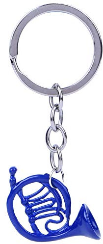 Mini-Schlüsselanhänger Schlüsselanhänger, Schlüsselanhänger, Charm-Anhänger, Waldhorn, Taschen-Schlüsselanhänger, Schlüsselanhänger,(Blaues französisches Horn Schlüsselanhänger)