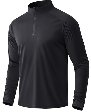 MAGCOMSEN UV Shirt Herren UPF 50+ 1/4 Reißverschluss Funktionsshirt Langarm Rashguard Sportshirt Sweatshirt Longsleeve