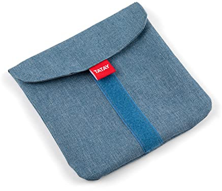 TATAY Sacchetto Porta Merenda Riutilizzabile - Urban Food Tessile Pocket | Porta Panino Regolabile con Chiusura a Strappo | Fodera PEVA Impermeabile | Senza BPA | 18x0,3x18 cm, Blu Denim