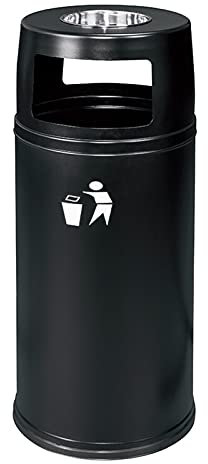 DYPASA Cubo de Basura para Oficina Panel Empotrado al Aire Libre/Cubierta de Basura, cenicero de Acero Inoxidable, Basura pública, Opciones de Color múltiple Cubo de Reciclaje (Color : Negro)