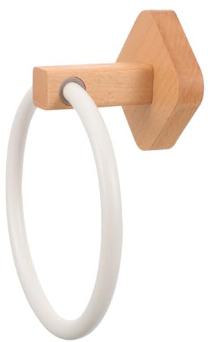 Angoily Anneau porte-serviette en bois rustique porte-serviette porte-serviette mural support de serviette à main assiette de cuisine porte-serviettes bohème décoration