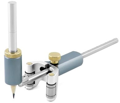 QWORK® Dual-Zweck Holz Anreißwerkzeug für Präzises Zeichnen von Linien und Bögen (0-120 mm)