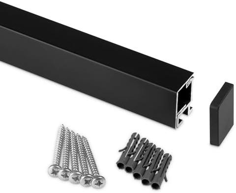 SOTECH Kesseböhmer Linero style Küchenreling schwarz 1800 x 22 x 29 mm | Alu Relingsystem
