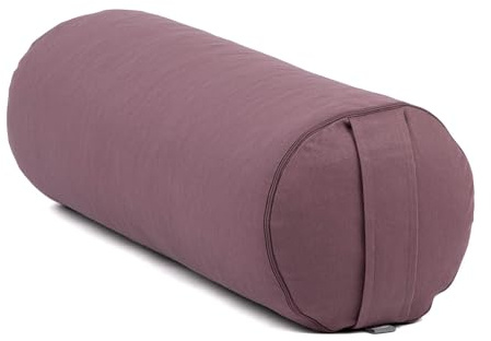 Bodhi Yoga Bolster | ECO Serie | Yogarolle mit Kapok-Füllung | Waschbarer Bezug aus 100% Bio-Baumwolle | Yogakissen für Restoratives Yoga | Groß 65 x 22 cm