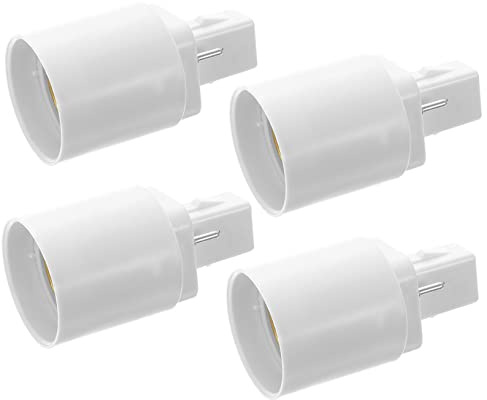 UPKOCH Convertidor de Portalámparas G24d a E27 de 2 Pines, Juego de 4 Adaptadores Material Pbt Resistente para Uso en Iluminación de Hogar y Oficina