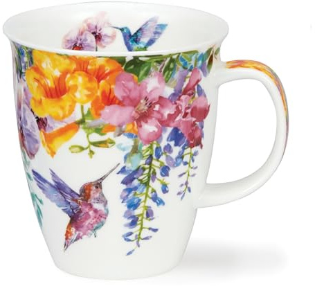 Dunoon Nevis Mug en porcelaine anglaise Motif colibris Jaune 0,48 l