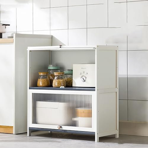 Vitrine mit Acryl-Schranktür,Curio-Schrank,Sammlervitrine Stehend Standvitrine Glasvitrine,natürlicher Bambusrahmen Flip-Schranktür-Design,versiegelt und staubdicht,mehrere Größen 2th70*32*73CM A