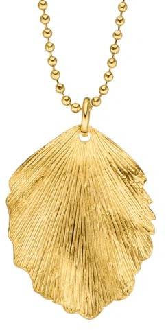 GLOWYBOX Kette Gold Blatt Anhänger, Kette Anhänger Blatt Ginkgo gold, Schmuckgeschenk Damen gold, Goldschmuck handmade, individueller Schmuck gold, Geschenk Geliebte, kleines Geburtstagsgeschenk