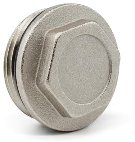 Kudos-Trading - 1 BSP Male Plug Stop End Cap, Plumbing Joints and Connections, Brass 10 Bar, Max. Temp. 95°C, BSP Connector Blanking Cap Corrosion Resistant Reliable Seal, Easy Installation.