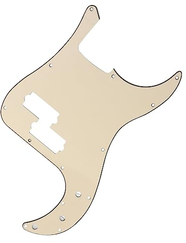 Pb Bass Schlagbrett 3-lagig mit 13 Löchern in Beige | Kunststoff Ausführung, Dekorativ und Kratzschützend, Schutzfilm für Bass und Gitarre