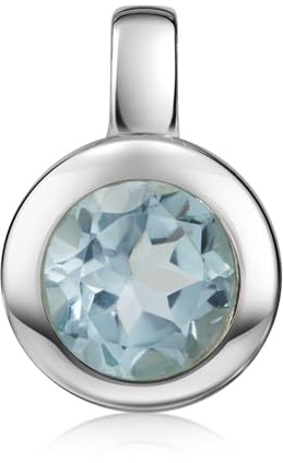 MATERIA by Matthias Wagner Runder Edelstein Anhänger Silber 925 Damen facettiert wahlweise mit Kette